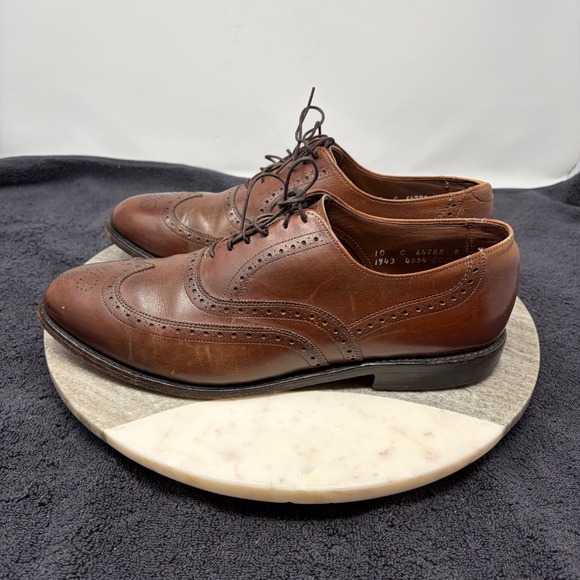 Allen Edmonds Chester Mens 10 C Brown Leather‎ Wingtip Oxford Dress Shoes 1943 main image 9